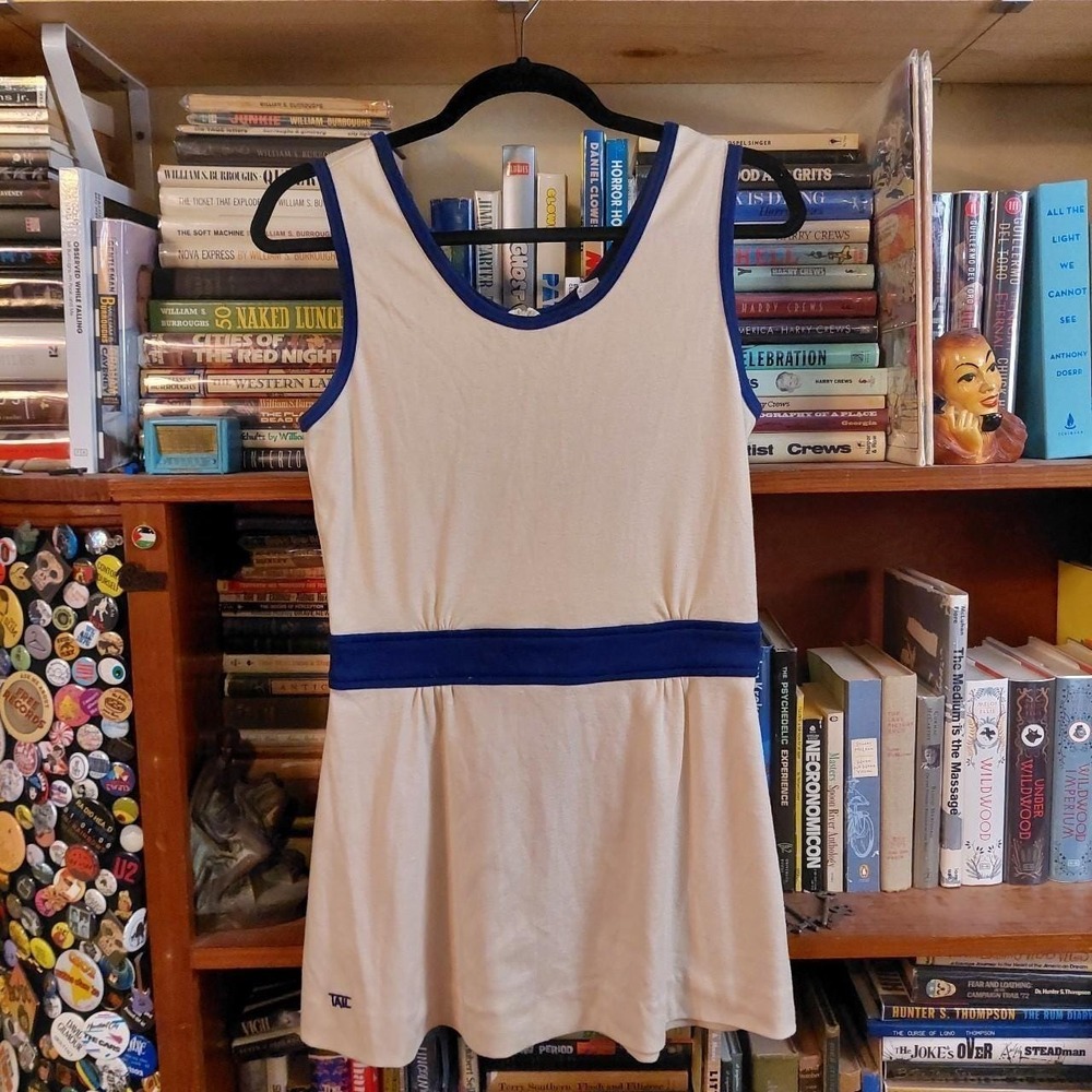 Vintage blue and white tennis mini dress. - Picture 1 of 8